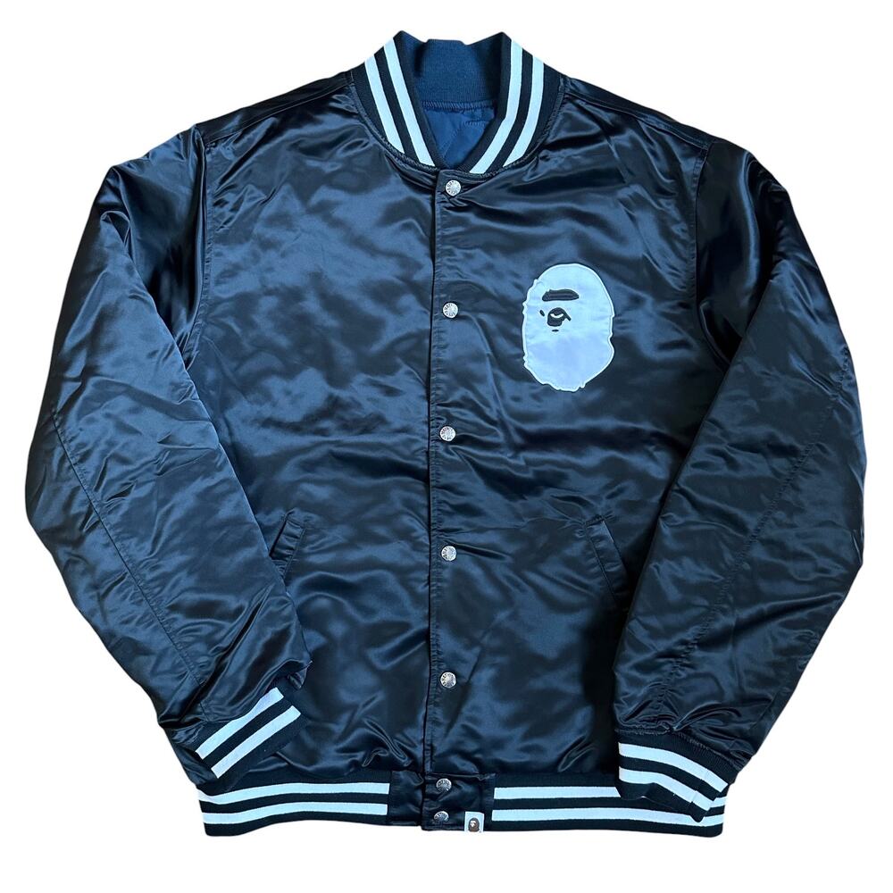 XXL Brand New Bape Satin Varsity Quilted Jacket Reversible